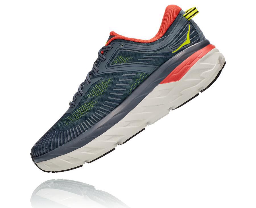 Hoka One One Mens Running Shoes - Bondi 7 - Navy - WUOJ70214